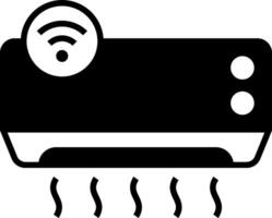 Air conditioner with wifi icon vector