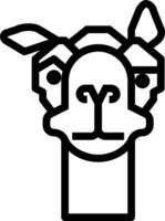 A llama head icon on a white background vector