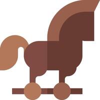A brown horse with a long tail on a white background vector
