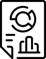 A black and white icon of a document with a circle on it vector