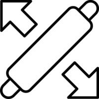 A black and white drawing of a rolling pin vector