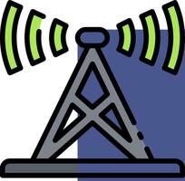 A radio tower with a green and white background vector