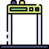 A computer with a monitor and keyboard on top vector
