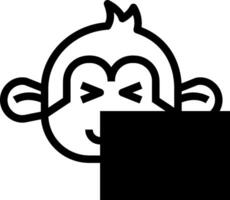 A black and white monkey with a blank face vector