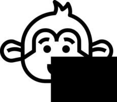 A cartoon monkey with a black square vector