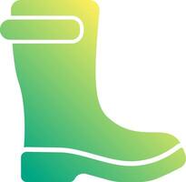 A green boot with a yellow sole vector