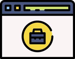 A computer screen with a briefcase icon vector