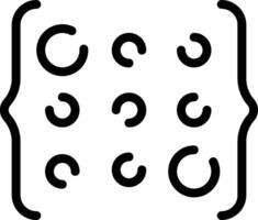 A black and white image of a square with a number of circles vector