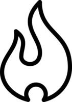 A black and white fire icon on a white background vector
