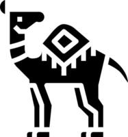 A black and white camel with a pattern on its back vector