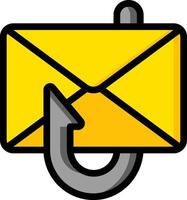 Email envelope with hook icon illustration vector