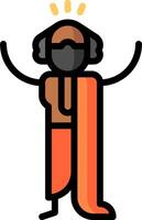 A cartoon man with a scarf and a hat vector