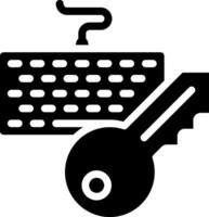 Keyboard and key icon vector