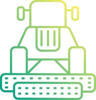 A tractor with a green and yellow outline vector
