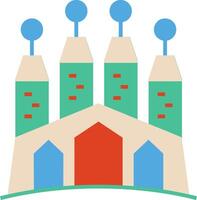 A cartoon building with three domes on top vector