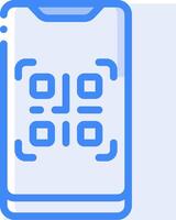 A smartphone with a qr code on it vector