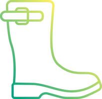 A green and yellow rain boot icon vector