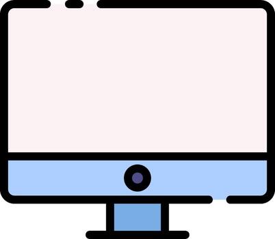 A computer monitor with a blank screen vector