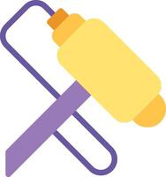 A yellow and purple hammer with a purple handle vector