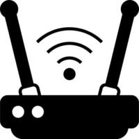 A black and white image of a router vector