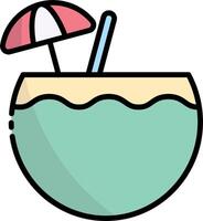 A drink with an umbrella and straw vector