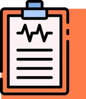 Clipboard with a heartbeat icon on it vector
