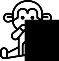 Monkey sticker icon vector