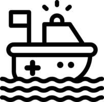 A black and white image of a boat in the water vector