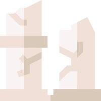 Two stone sculptures with a broken piece of stone vector