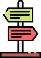 A sign pointing to two different directions vector
