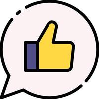 A thumbs up icon in a speech bubble vector