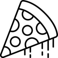 Pizza slice icon with dripping on it vector