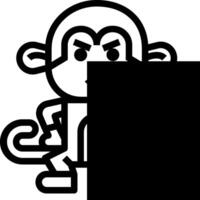 Monkey with a blank board icon vector