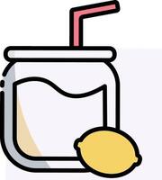 A glass with lemon and straw vector
