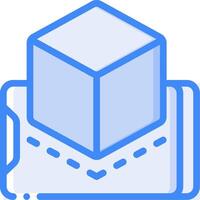 A blue box with a cube on top vector