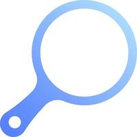 A blue magnifying glass icon on a white background vector