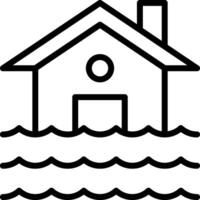 A house in the water with a roof on top vector