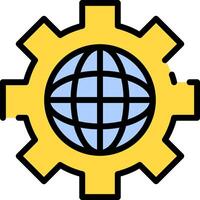 A globe in a gear wheel vector