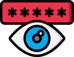 An eye with a password on it vector