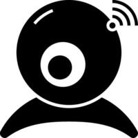 A black and white image of a webcam icon vector