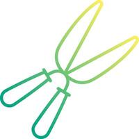 A green and yellow pair of scissors vector