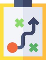 A flat icon of a clipboard with an arrow pointing to the right vector