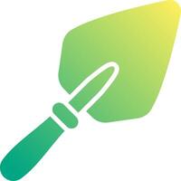 A green and yellow logo with a green and white handle vector