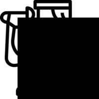 A black and white image of a bag with a handle vector