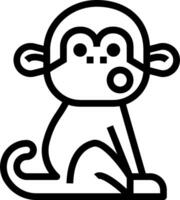 A black and white drawing of a monkey vector