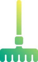 A green and yellow rake icon vector