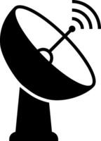 A black and white satellite dish with a wireless signal vector