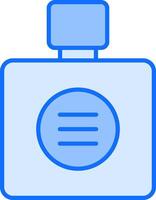 A blue perfume bottle icon vector