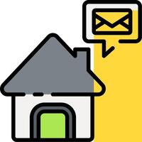 Email icon with house and mailbox vector