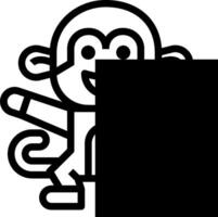 Monkey with a blank sign vector